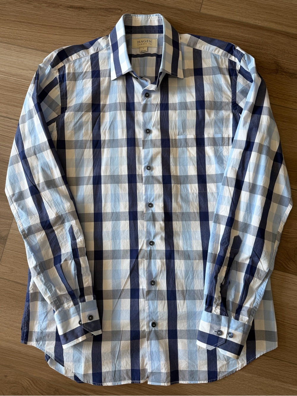 Hagen Carmel Men’s Plaid Dress Shirt